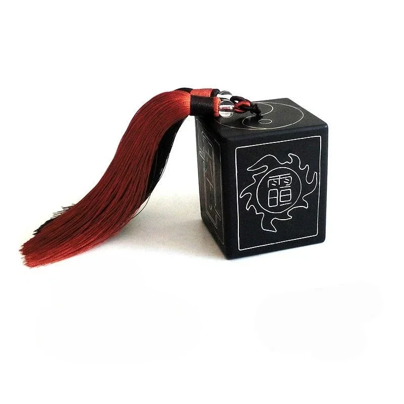 Sun and Moon Shuanghui Liuding Liujia Taoist six-sided printing red sandalwood inlaid with silver silk