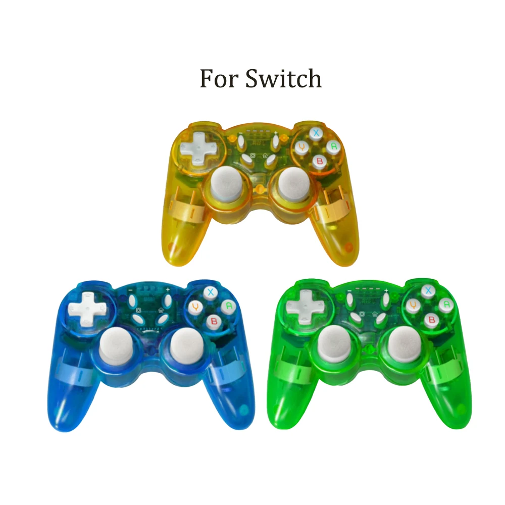 

5 PCS Wireless Gamepad Controller For Switch Game Handle without Battery Screenshot Vibrating Body Transparent blue/green/yellow