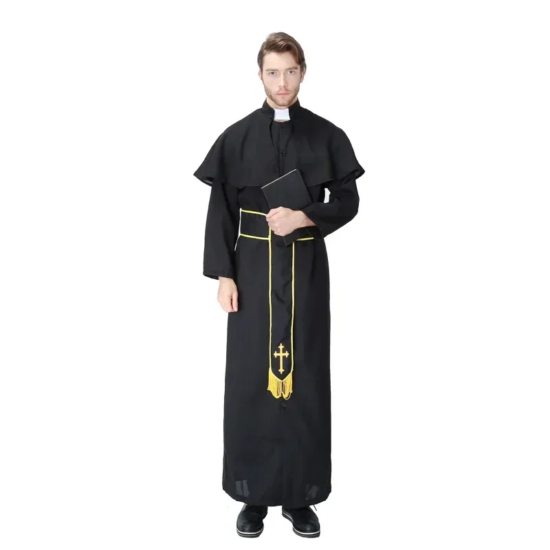 Pasqua Purim Costume di Halloween Adulto Padre Sacerdote Costumi Cristiano Missionario Chiesa Santi Abito Cosplay Per Gli Uomini