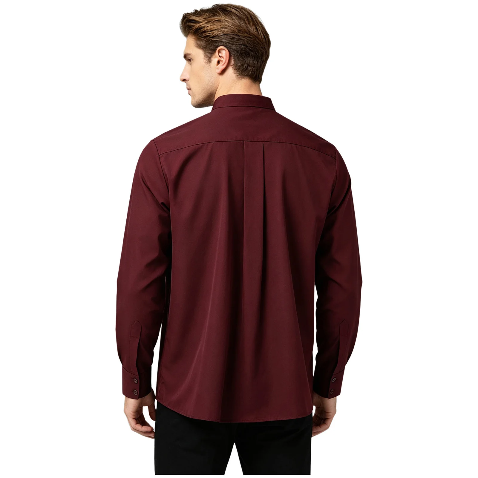 Mens Cowboy Shirt Front Button Panel Stand Collar Long Sleeves Tops for Bar Night Club Party and Western Dance Party Night Out