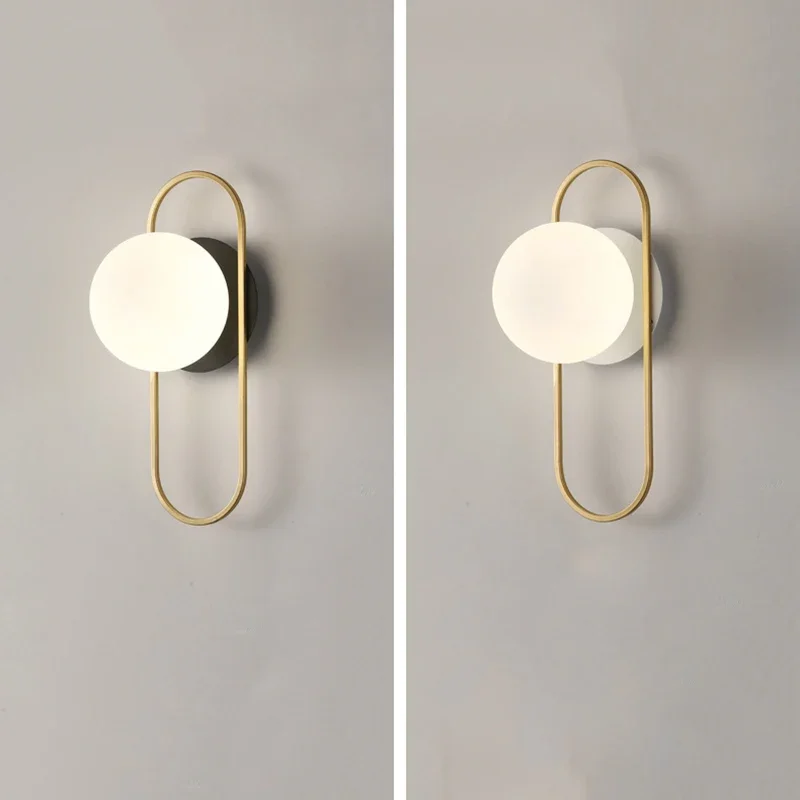 Lampade da parete a LED per interni in oro nero con lampadina 9W G9 per camera da letto interruttore nordico applique da parete a LED applique da parete per apparecchio da corridoio