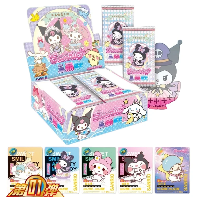 

Sanrio Kuromi Cinnamoroll карты My Melody карточная игра Hello Kitty Booster Box мультяшная Милая коллекционная игрушка Рождественский подарок