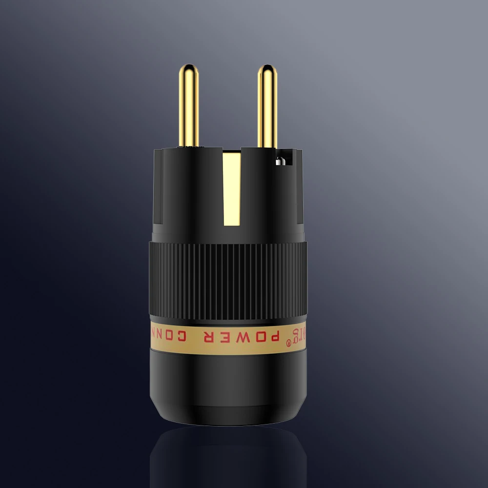 ViborgX1 pair VE501G+VF501G Pure Copper 24K Gold Plated EU Schuko Power Plug Connector for Hifi audio CD player AMP  Power Cabl