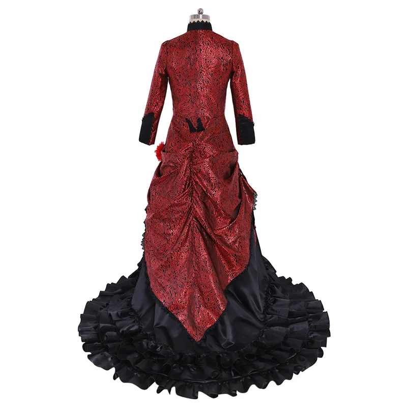 Medieval  Vintage Red Dress Victorian Prom Dress Adult Medieval Fancy Party Dress Suit Noble Duchess Dress Suit