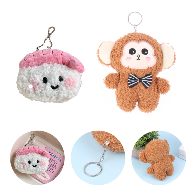 Kawaii Cartoon Monkey Plush Toys Cute Stuffed Animal Doll Keychain Plush Doll Backpack Pendant For Girls Gifts