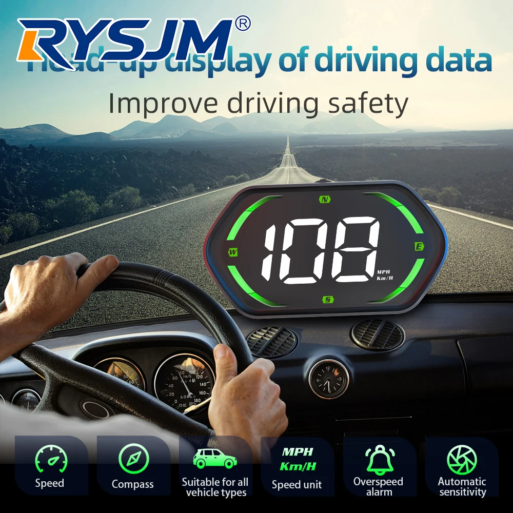 

G22 Car GPS Gauge Head Up Display For HUD KMH MPH Dispaly Speed Meter With Alarm Compass For All Cars Auto Car Accessories