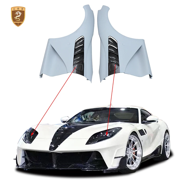 

Car Front Bumper Side Fender Mudguards For Ferrari 812 MSY Style Half Carbon Fiber Fender Air Intanke Muguard Wide Body Kits