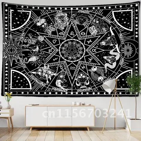 Night Star Moon Van Gogh Painting Tapestry Wall Hanging Magic Tarot TAPIZ Bohemian Hippie Home Art Decor