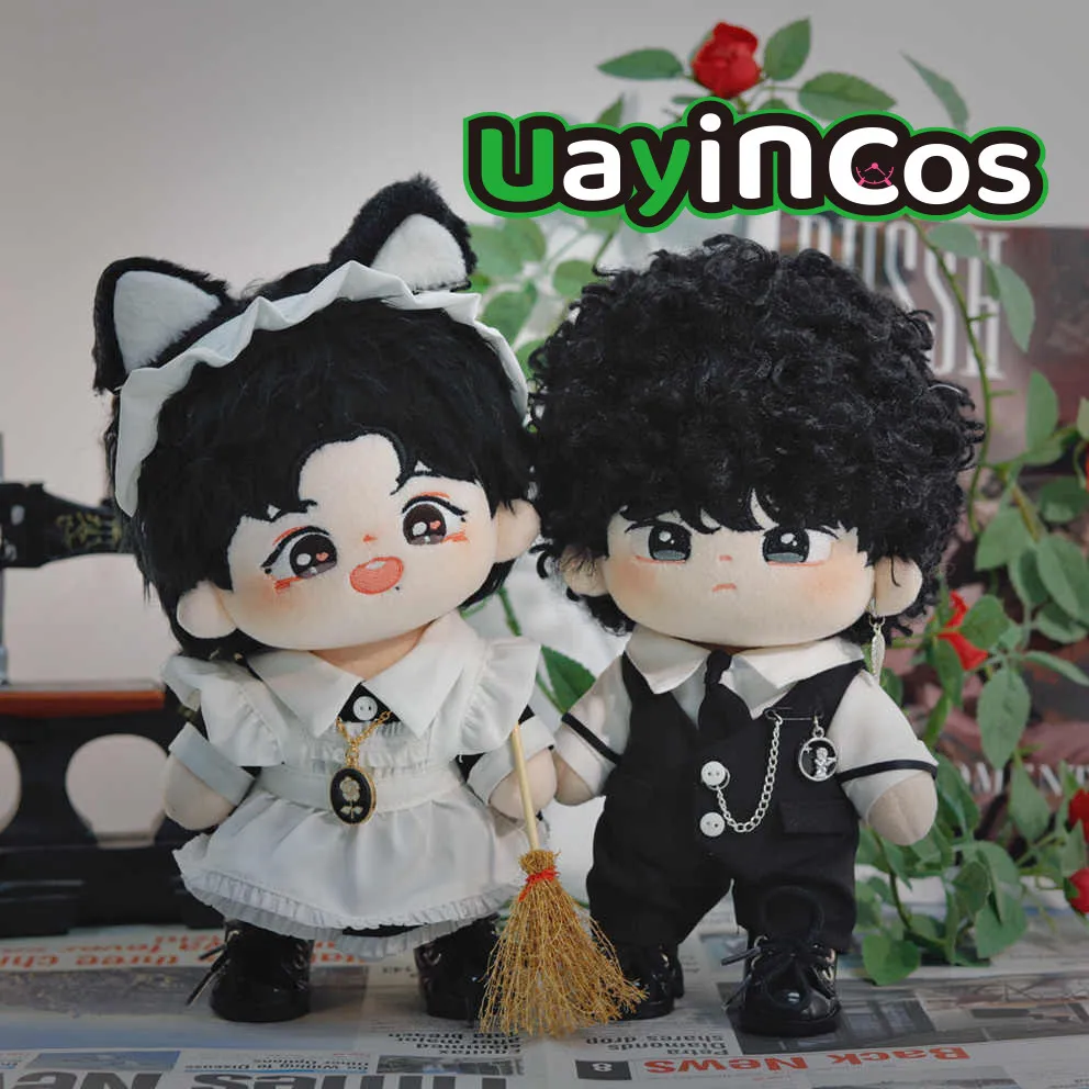 20cm Doll Clothes Wang Yibo Xiao Zhan Wolf Ear Cat Sweet Heart Fashion Dress Suit Plushies Plush Doll Accessories Anime Toy Kids