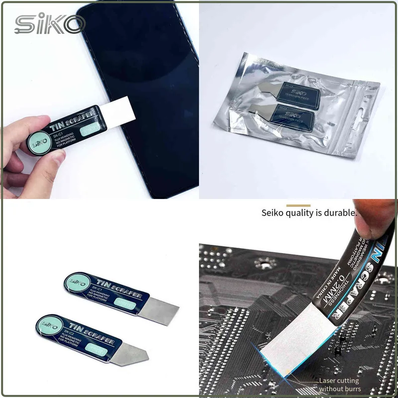 

SIKO Немагнитный скребок для олова из нержавеющей стали C2 C1 для мобильного телефона, высокая твердость BGA CPU NAND DDR IC Chip, лезвие для ремонта сварки