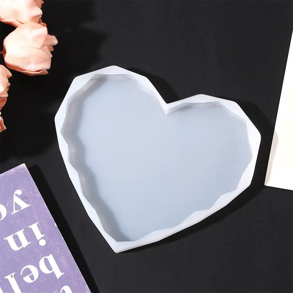 

Handcraft Epoxy Silicone Diamond Edge Placemat Heart Shaped Resin Casting Mold Coaster Mold Tray Mould Pad Clay Tools