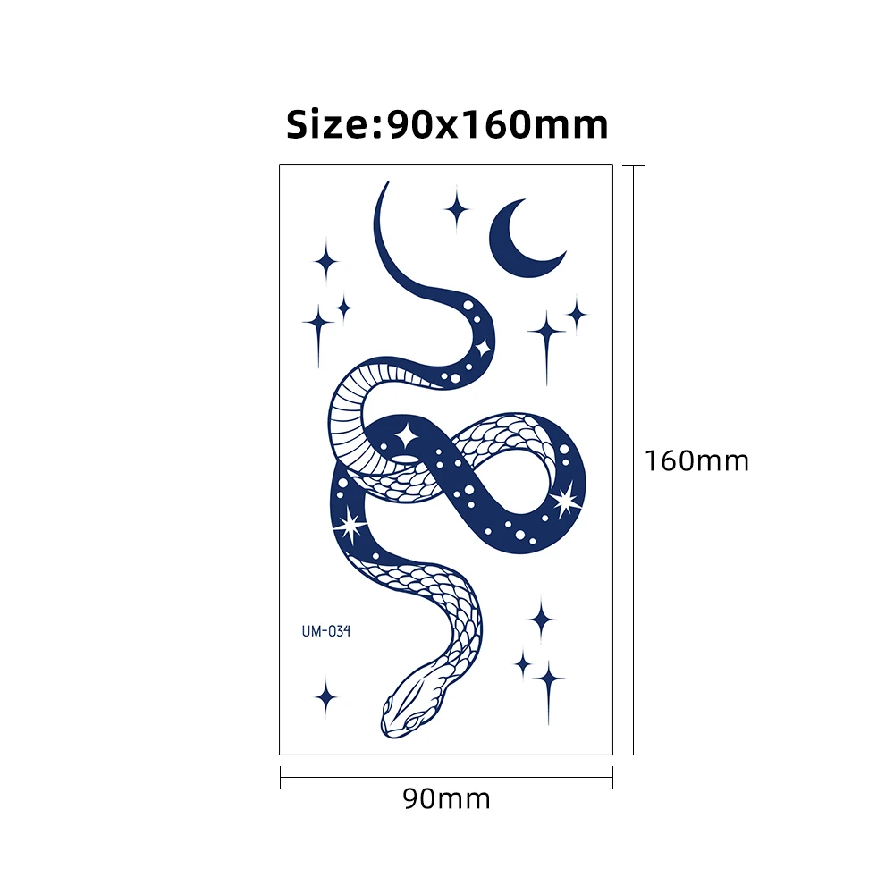 VeeCharm - Semi-Permanent Tattoo Stickers - Serpent, Tiger, & Flower, Fresh & Chic Style, Long-lasting, Waterproof, 1/27 Sheet