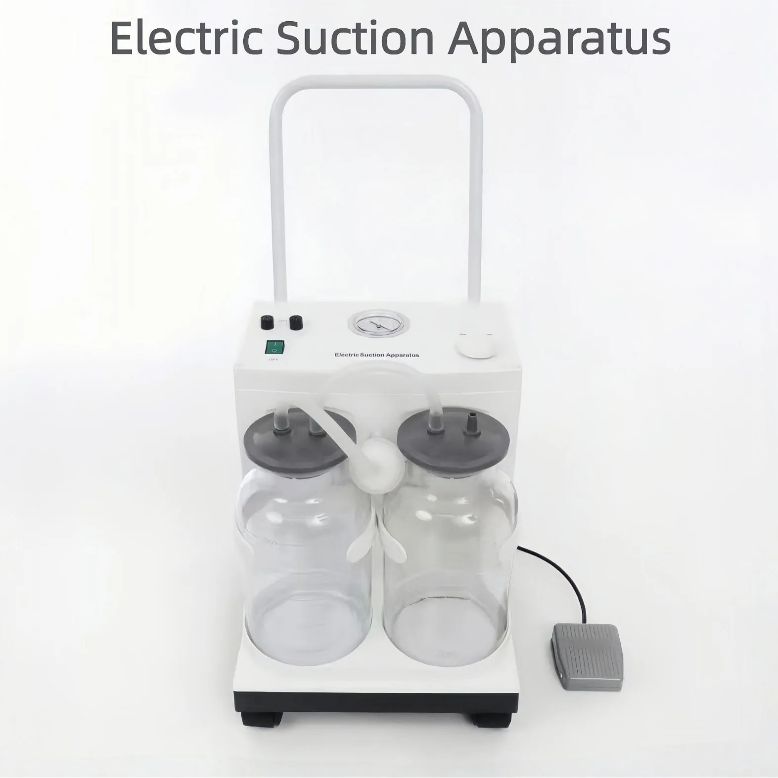 2 Bottle HP-3602 Medical Portable Electric Vacuum Suction Pump 90kPa Surgical Mucus Device