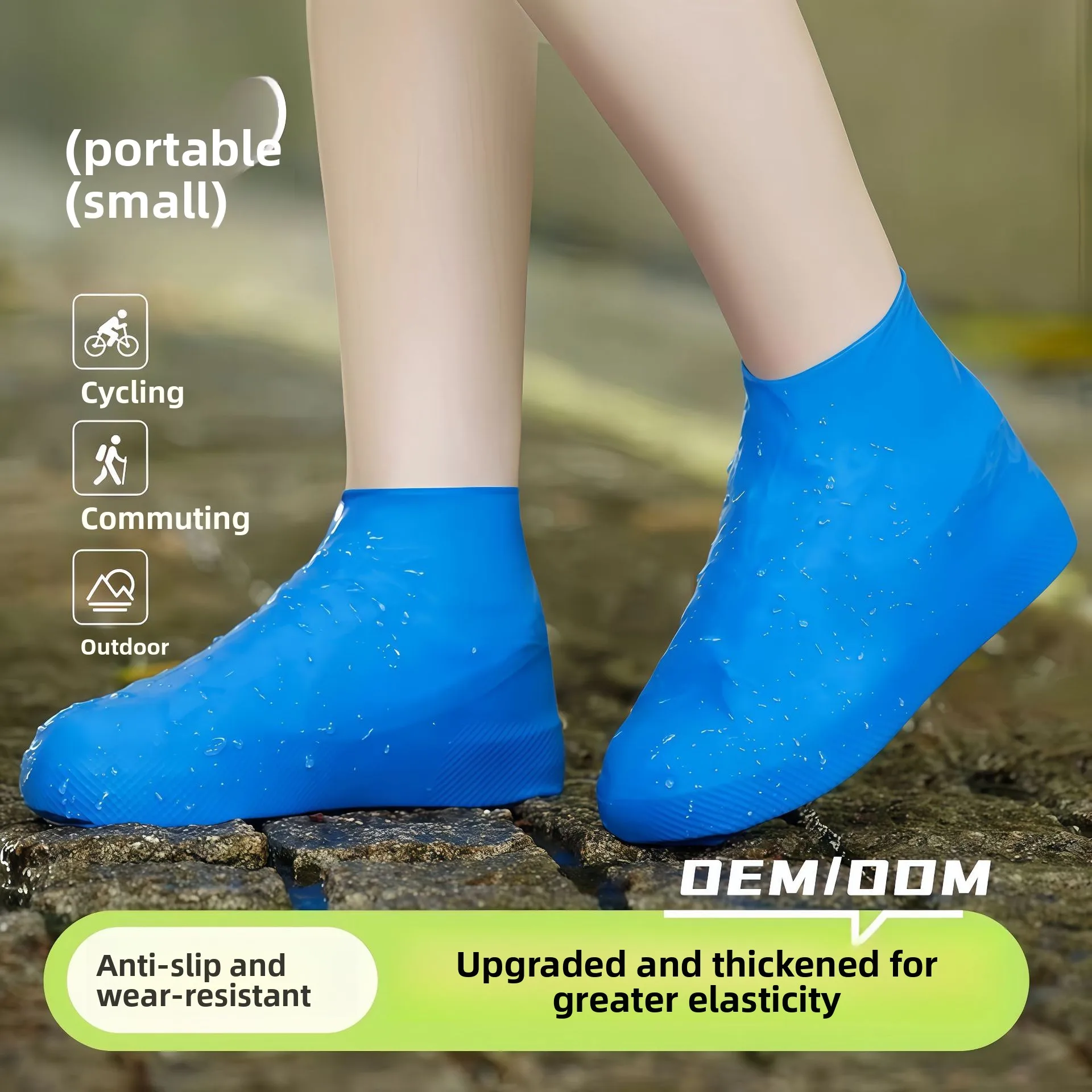 Waterproof Shoe Covers Latex Slip-resistant Rainproof Shoe Covers Thickened Wear-resistant Outdoor Shoe Covers Rain Boots