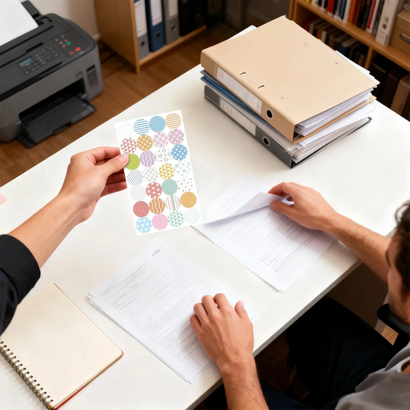 Etichette di rinforzo Rinforzatori adesivi rotondi Protezioni per fori autoadesivi per carta per disegnare appunti sfusi Libro di pacchetti