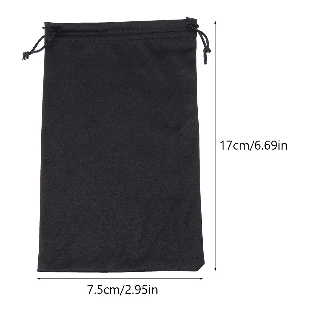 25 uds bolsa para gafas gafas de sol bolsillo con cordón almacenamiento gafas de natación franela negra