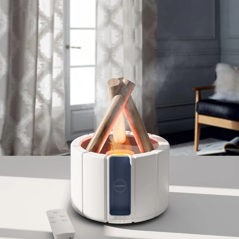 H9 USB Air Humidifier Aroma Diffuser with Remote Control Ultrasonic Bonfire Flame Home Essential Oil Fragrance Perfume Machine