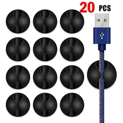 20PCS Round Adhesive Cable Clips - Cord Organizer for Desk/Home/Office/Car, Wire Charger Holder Clamp for Cord Management