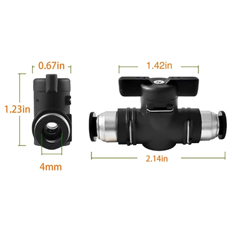 Valvola di collegamento a pressione valvola a sfera valvola di controllo del flusso d'aria raccordi per tubi con valvola a connessione rapida confezione da 3