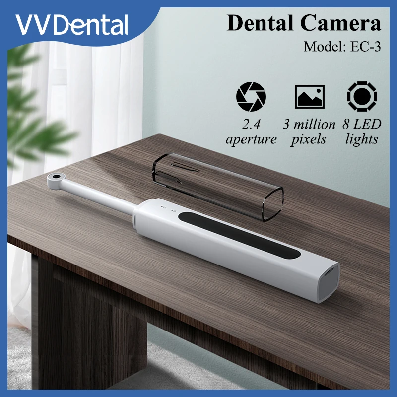 VVDental kamera Dental Intraoral, kamera inspeksi Oral nirkabel dengan 8 LED untuk Android/iPhone/PC Dental endoskop EC-3