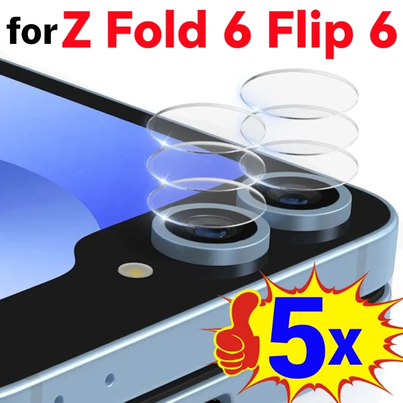 5-1Sets Camera Lens Flim for Samsung Galaxy Z Fold 6 Z Flip 6 Clear Anti-scratch Tempered Glass Flim Protector for Fold6 Flip6