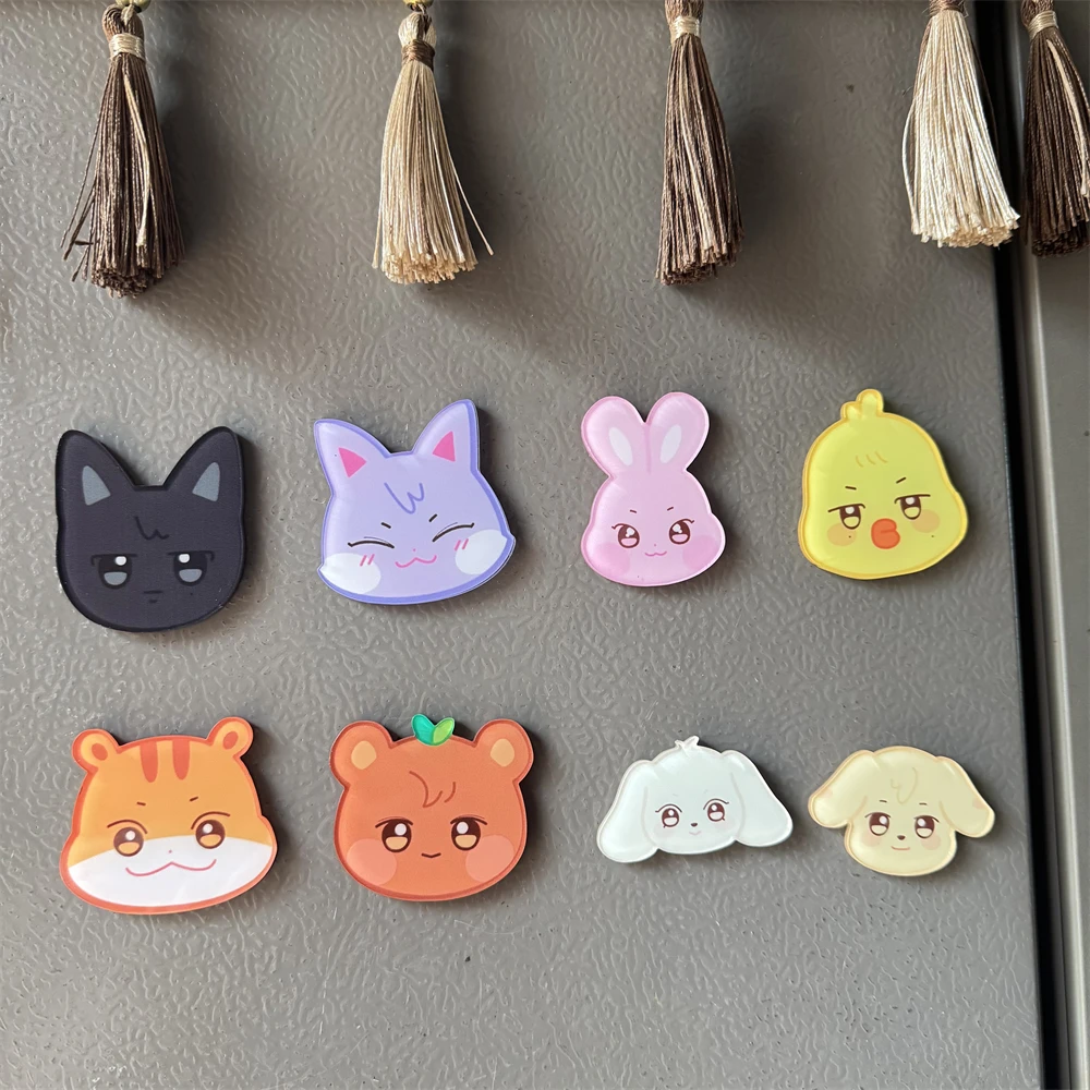 8PCS Kpop 5cm Ateez Aniteez Acrylic Refrigerator Magnets Hongjoong Seonghwa Yunho Yeosang San Mingi Wooyoung Jongho Accessories