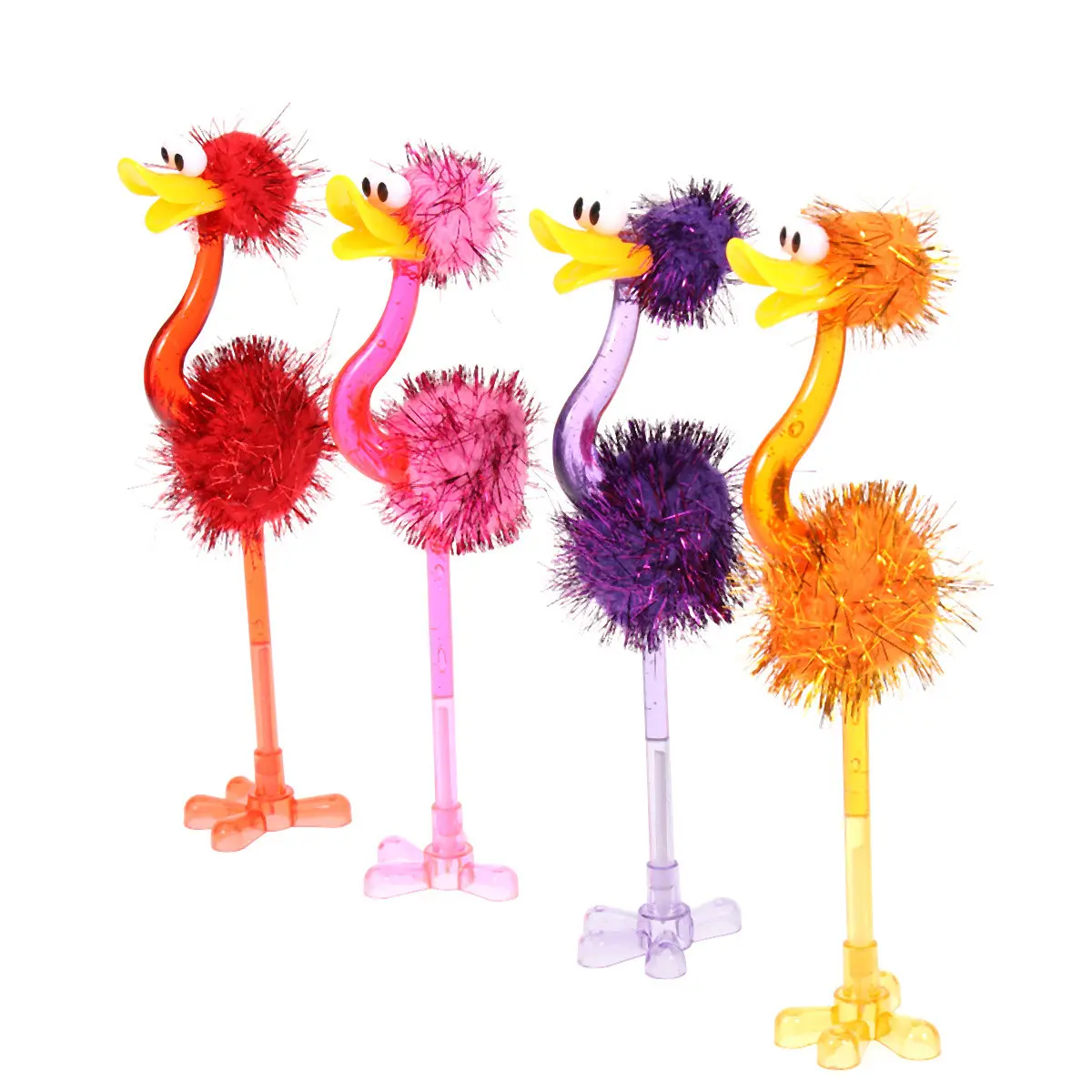 

4Pcs Ballpoint Pens Attractive Colorful Design Fluid Writing Experience Ergonomic Grip for Daily Use School Office Gift Random