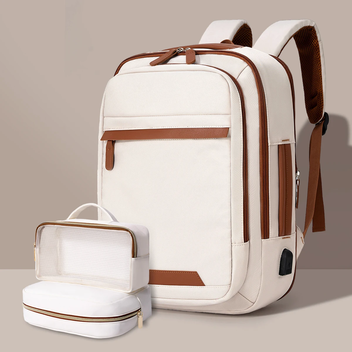 myco Hochwertiger wiederaufladbarer USB-Rucksack für Herren, wasserdichte Tasche, großer Laptop-Rucksack, Unisex, Schultasche, Jugendrucksack 4