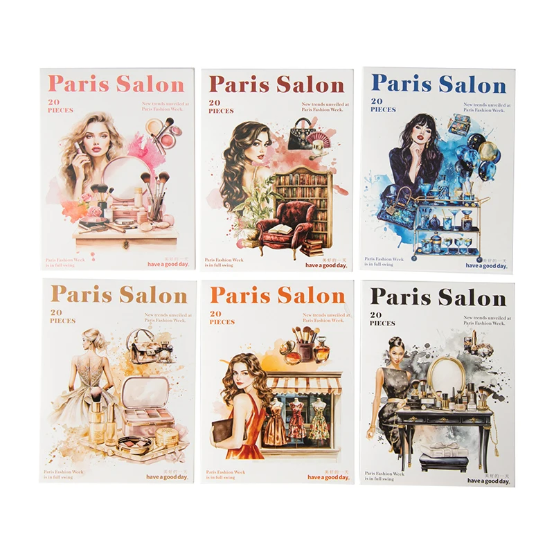 

12 упаковок/лот, серия Paris Salon, милые ретро декоративные наклейки для домашних животных