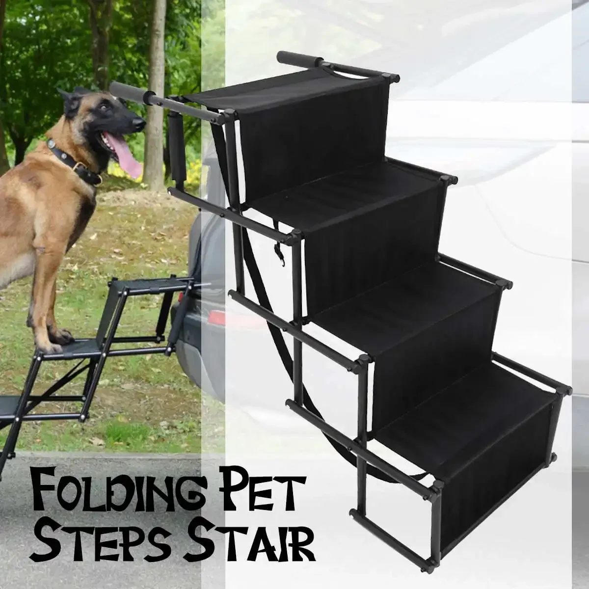 Foldable Pet Ladder Ramp Folding Portable Dogs Puppy Car Steps Stair for Trucks Supplies Dog Stairs Pet Staircase