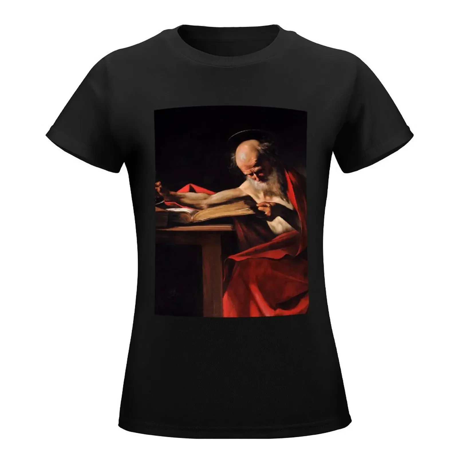 Saint Jerome Writing by Caravaggio T-Shirt aesthetic clothes hippie clothes summer clothes Summer Women's clothing