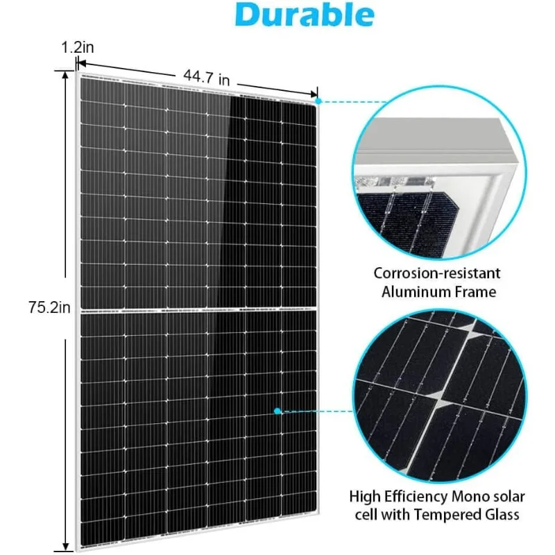لوحة شمسية 450 وات 11BB - شحن 12 فولت/24 فولت/36 فولت/48 فولت لمجموعة مواقف السيارات البحرية للمزرعة المنزلية RV #4