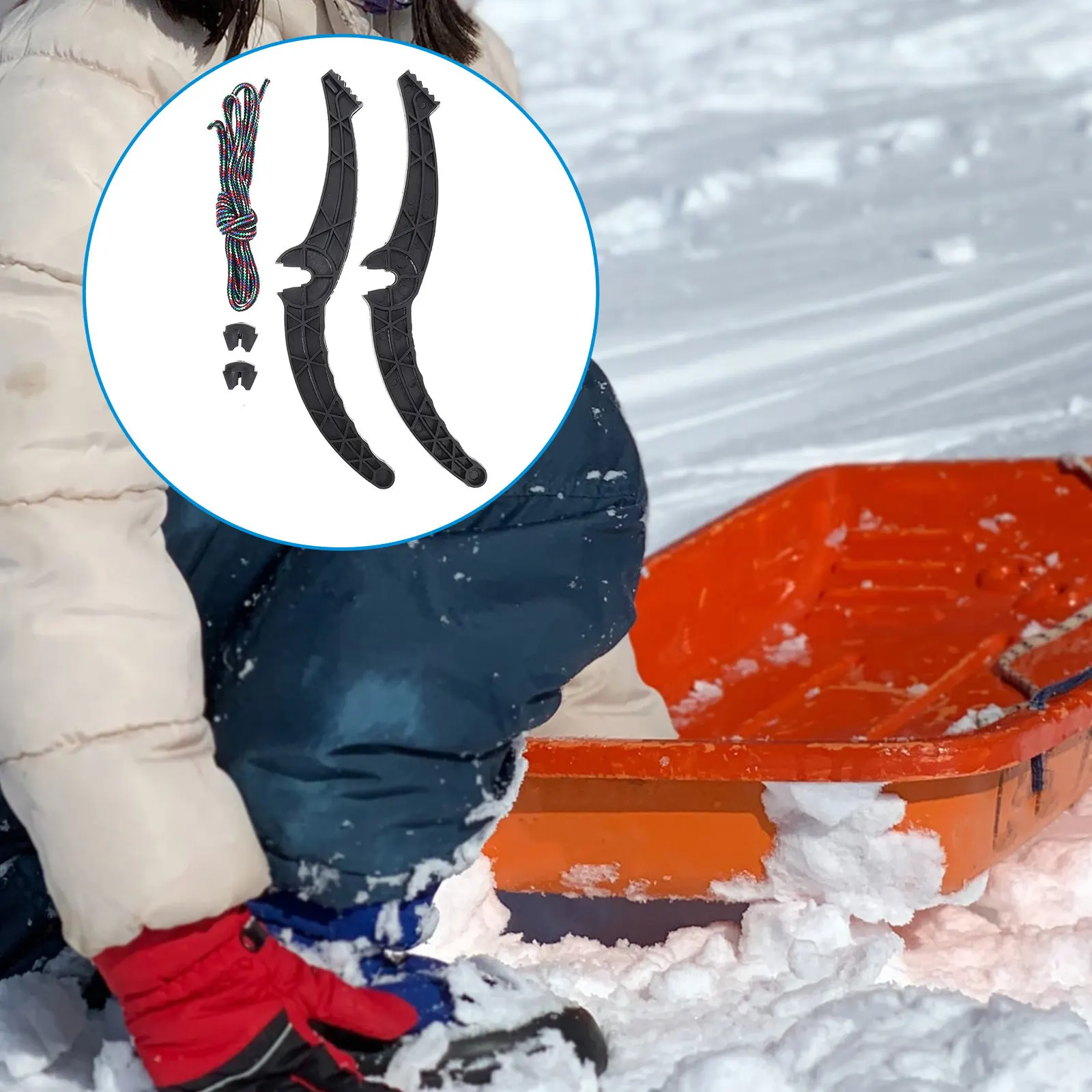 

1Pair Plastic Ski Board Brake Handle Anti-Slip Ergonomic Design Fast Setup Sled Accessory Snow Sled Brake Lever Outdoor