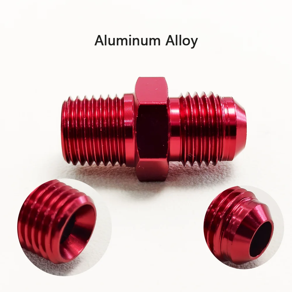 Universal  AN8 AN10 AN12 Male to NPT Thread Straight Fuel Oil Air Hose Fitting Pipe Adapter Car Auto Accessories Bare Red