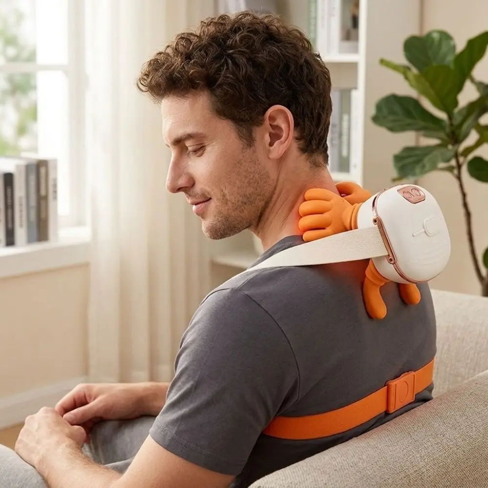Soft Silicone Neck Shoulder Massager Wireless Ergonomic Electric Kneading Massage Bionic Finger USB Charging