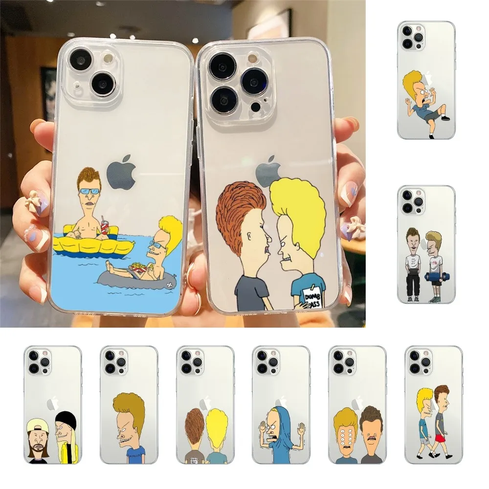 B-Beavis And Butthead Phone Case For Iphone 15 11 13 14 Pro Max 7 8 Plus X Xr Xs Max Se2020 12mini Transparent Cover