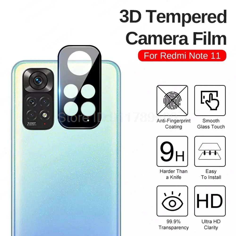 3-1Pcs HD Camera Lens Protector Glass For Xiaomi Redmi Note 13 Pro 5G Note 12 11 11S 10 9 9S 9T 9C 10A Camera Lens Protector