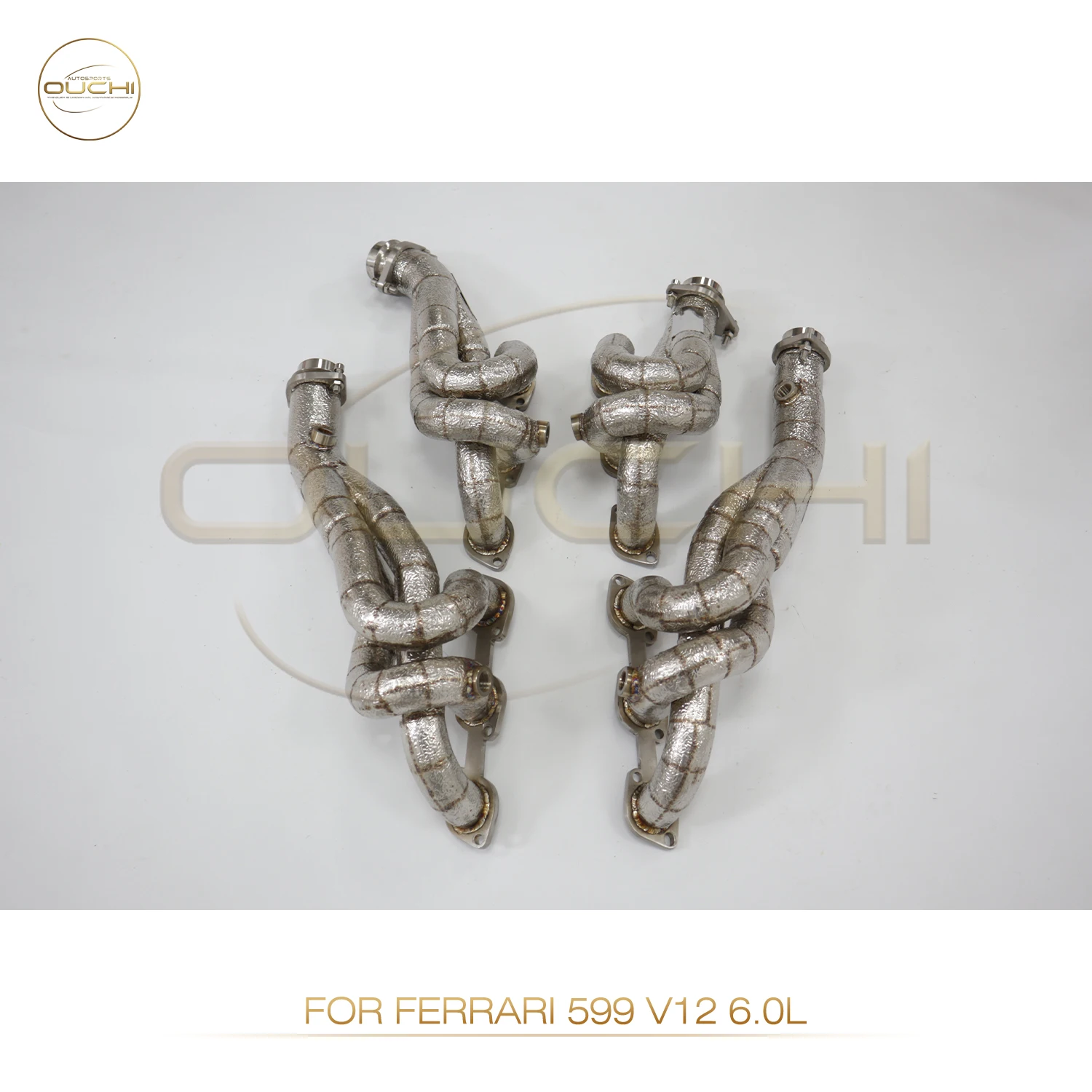 

OUCHI Factory Direct Sales for Ferrari 599 V12 6.0L SS304 Straight Manifold With Heat Shield Easy Install Exhaust