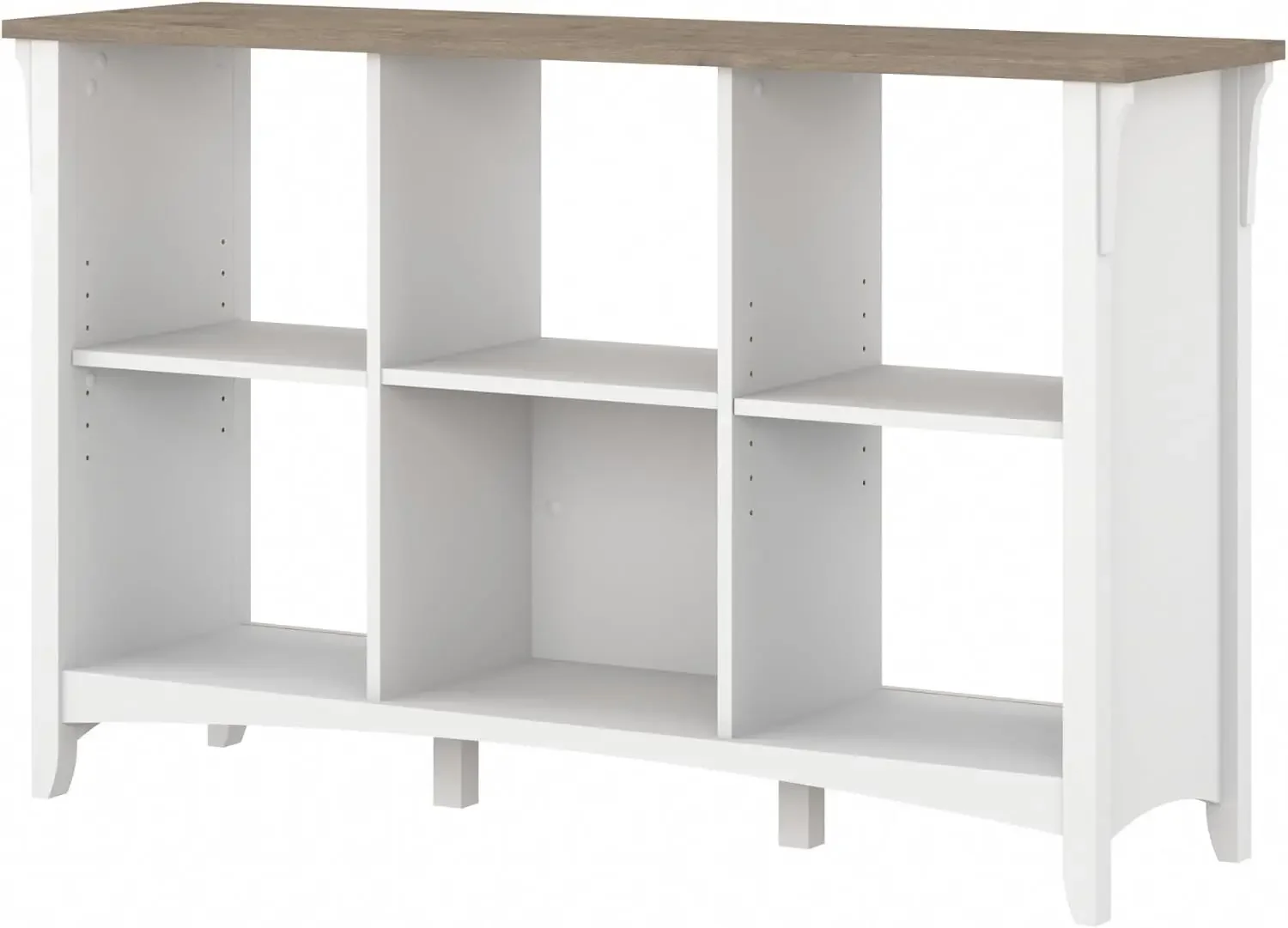 Salinas 6-Shelf 30-Inch H Cube Bookcase, Gray/Pure White