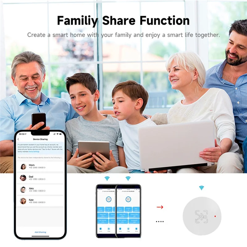 Hot-Human Presence Sensor Motion Sensor 24G Radar Detection Smart Home Remote Control Security Protect