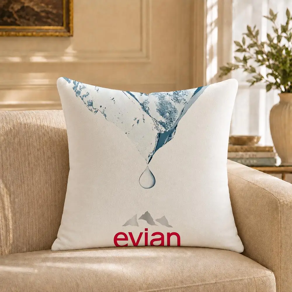 Beverage E-Evian Cushion Cover Short‑plush Cushion Cover,Breathable,Skin‑friendly,Washable,room Sofa Decor Gift
