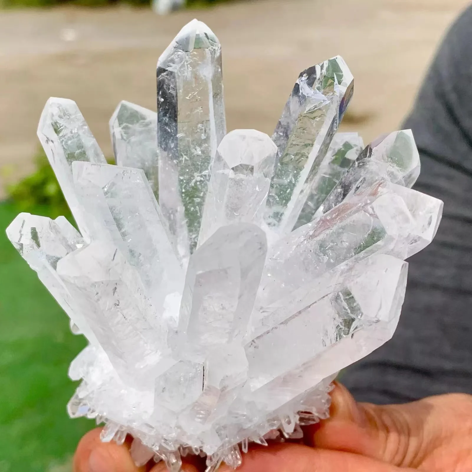 Natural white phantom quartz crystal cluster mineral samples heal home office decoration