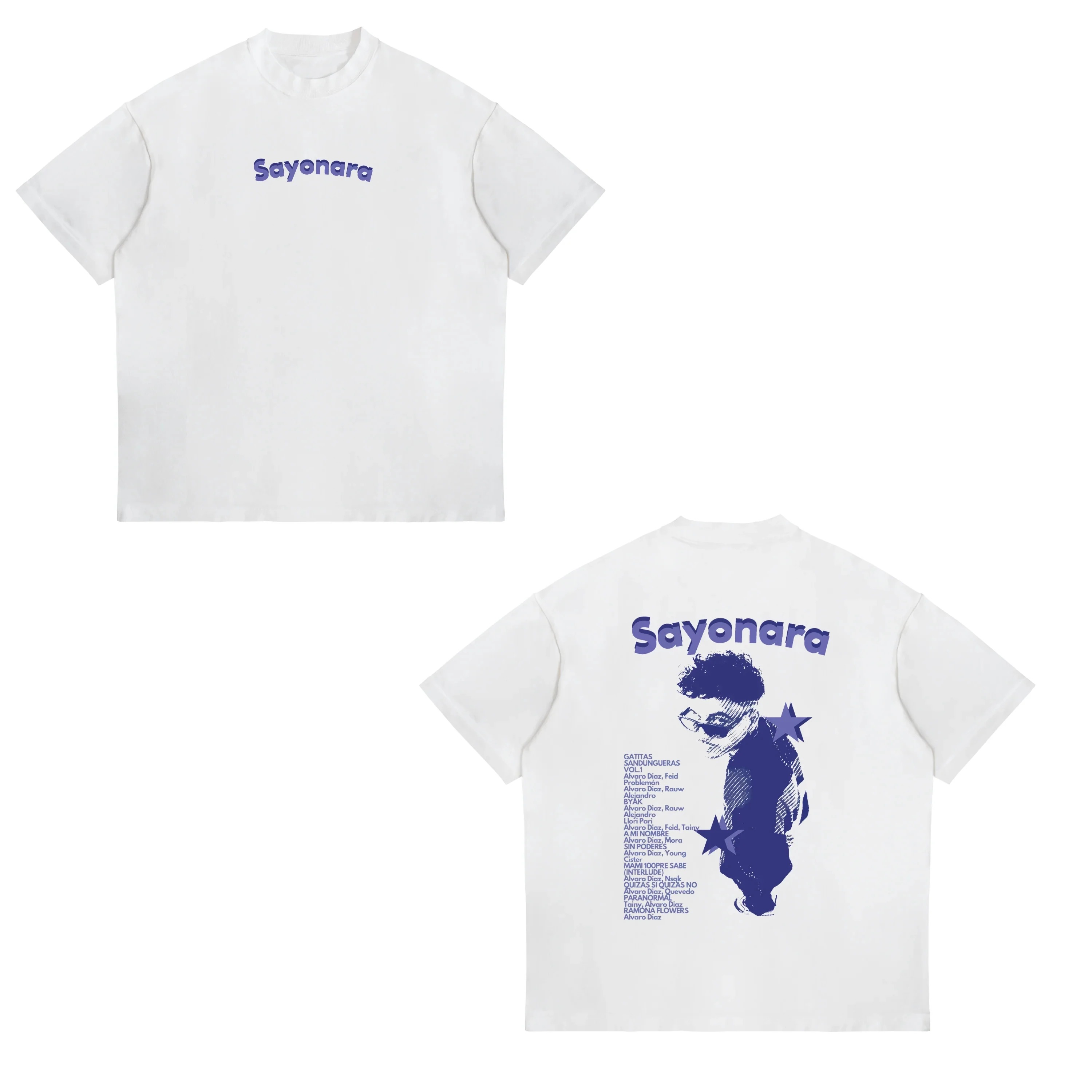 Camiseta con Estampado del Álbum 2025 del Rapero Alvaro Diaz Sayonara, Camisetas Retro de Alta Calidad para Hombre y Mujer, Camisetas Casuales de Algodón