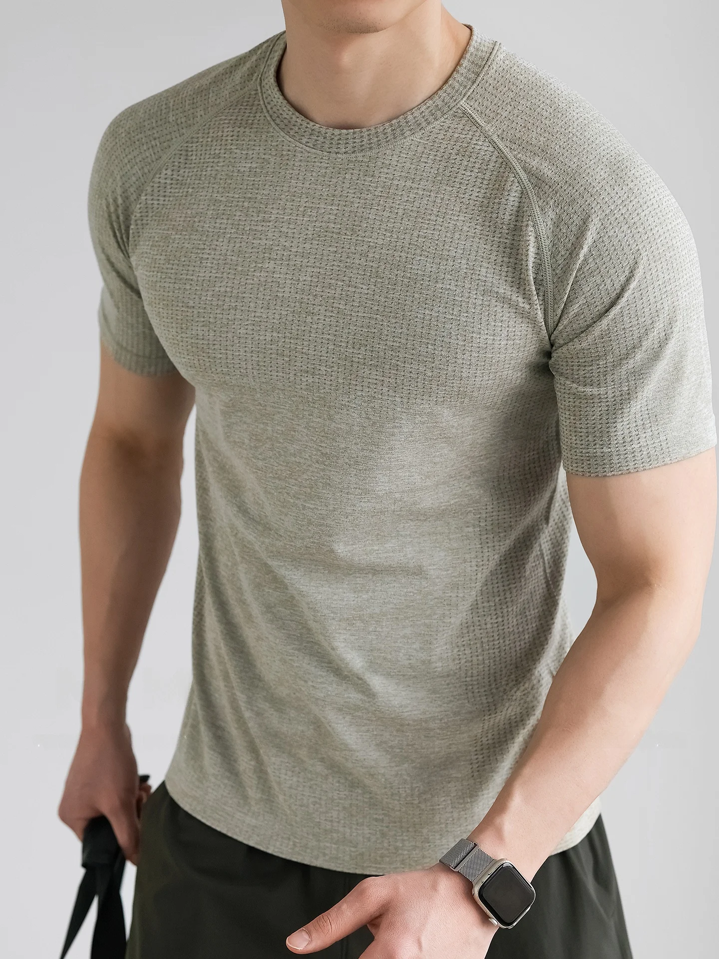 Boundless Motion High Elasticity Quick Dry Short Sleeve T-Shirt Men's Sport Moisture Wicking Breathable Fitness Clothing Summer