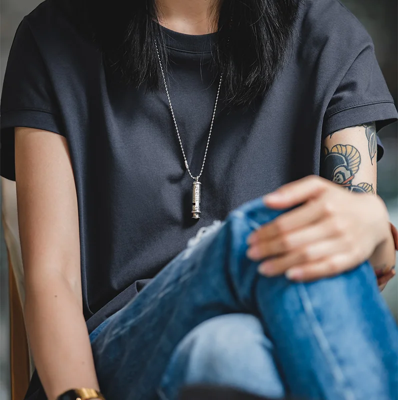 Maden Damen-T-Shirt aus Baumwolle mit Rundhalsausschnitt und kurzen Ärmeln, lockere, überschnittene Schulter, lässiges Layer-T-Shirt, atmungsaktiv, für den täglichen Gebrauch, Sommer