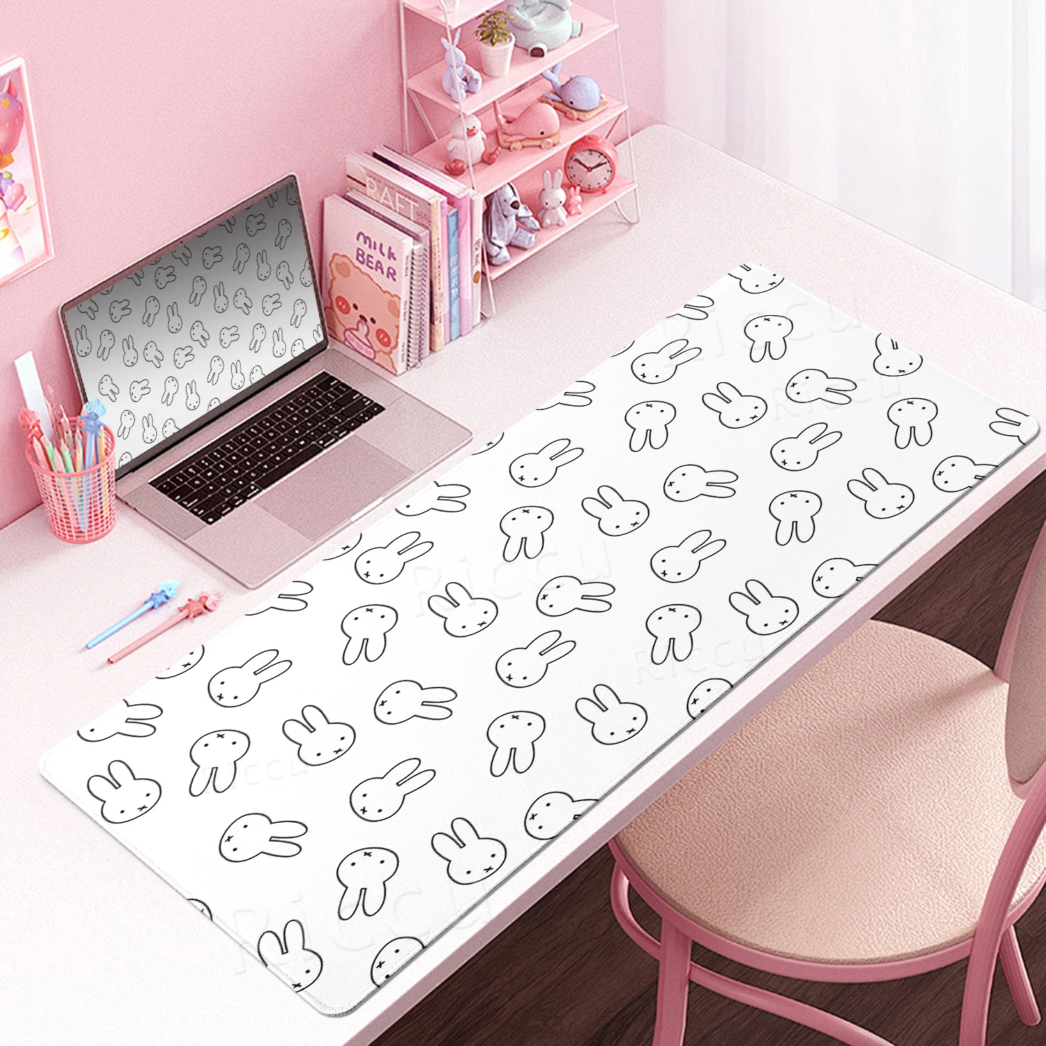 Cartoon Bunny Rabbit Kawaii M-Miffy Anti-slip Locking Edge Desktop Rubber Mouse Pad Large Size Gaming Offices Accessories Carpet
