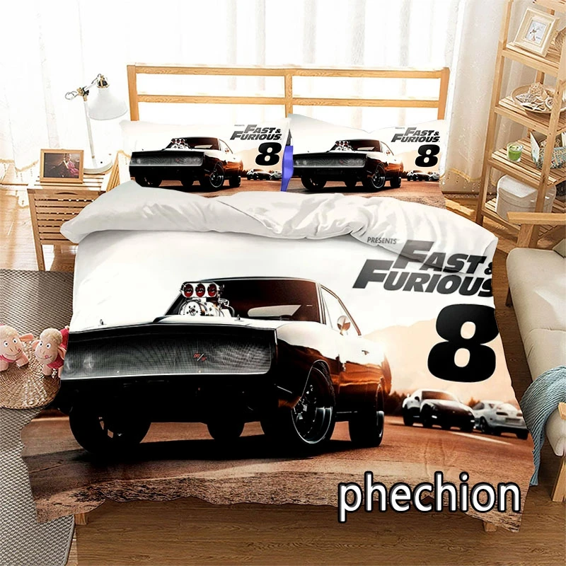 New Fast And Furious 8 3D Print Bedding Set Duvet Covers Pillowcases One Piece Comforter Bedding Sets Bedclothes Bed K609