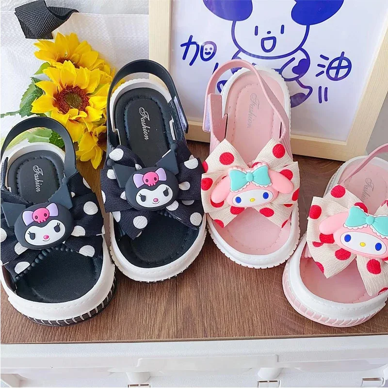 

Sanrioed Anime Kuromi Cinnamoroll Melody Summer Kids Sandals Kawaii Girls Princess Shoes Baby Girl Shoes Flat Heel Sandals Gifts