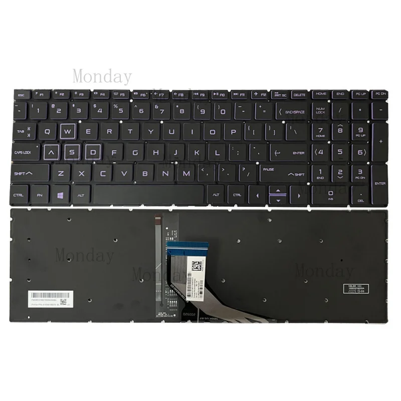 

Фиолетовая американская клавиатура с подсветкой для HP Pavilion Gaming 15-DK 15-EC 15-CX