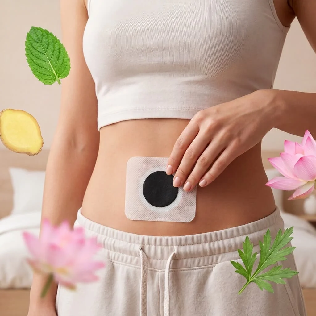 Body Care Patch Lotus Mint Ginger Extract Gentle Skin‑friendly Warm Comfort Sticky Patches for Daily Body Relax Care